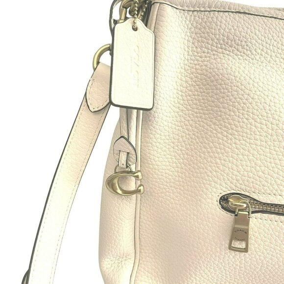 Coach $395 Off White Pebbled Leather Cary Shoulder Bag Convertible Crossbody NEW - Picture 4 of 10